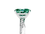 White gold Oval Cut Green Sapphire Engagement Ring with Side Stone Accents and Four-Prong Setting_89