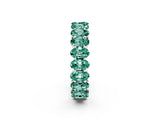 White gold Oval Cut Green Sapphire Eternity Band with Shared Prong Setting_2
