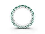 White gold Oval Cut Green Sapphire Eternity Band with Shared Prong Setting_3