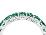 White gold Oval Cut Green Sapphire Eternity Band with Shared Prong Setting_4