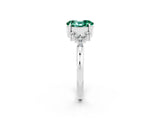 White gold Oval Cut Green Sapphire Ring with Side Stones and Four-Prong Setting_92