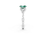 White gold Oval Cut Green Sapphire Solitaire Celtic Knot Ring with Four-Prong Setting_14