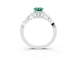 White gold Oval Cut Green Sapphire Solitaire Celtic Knot Ring with Four-Prong Setting_15