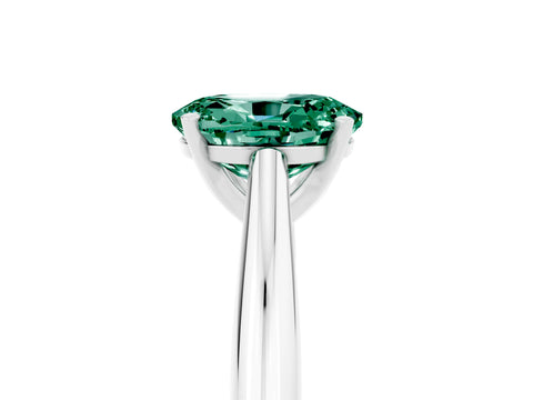 White gold Oval Cut Green Sapphire Solitaire Engagement Ring with Cathedral Setting and Four-Prong Mount_17