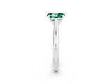 White gold Oval Cut Green Sapphire Solitaire Engagement Ring with Cathedral Setting and Four-Prong Mount_26