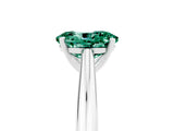White gold Oval Cut Green Sapphire Solitaire Engagement Ring with Cathedral Setting and Four-Prong Mount_29