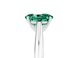 White gold Oval Cut Green Sapphire Solitaire Engagement Ring with Cathedral Setting and Four-Prong Mount_35