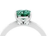 White gold Oval Cut Green Sapphire Solitaire Engagement Ring with Classic Band and Four-Prong Setting_28