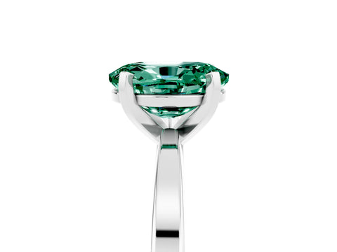 White gold Oval Cut Green Sapphire Solitaire Engagement Ring with Classic Band and Four-Prong Setting_29