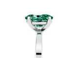 White gold Oval Cut Green Sapphire Solitaire Engagement Ring with Classic Band and Four-Prong Setting_29