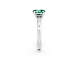 White gold Oval Cut Green Sapphire Solitaire Engagement Ring with Round Band and Four-Prong Setting_2