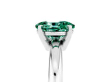 White gold Oval Cut Green Sapphire Solitaire Engagement Ring with Round Band and Four-Prong Setting_5