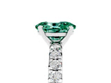 White gold Oval Cut Green Sapphire Solitaire Pavé Engagement Ring with Round Band and Prong Setting_47