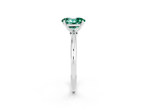 White gold Oval Cut Green Sapphire Solitaire Ring with Six-Prong Setting and Classic Band_50