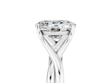 White gold Oval Cut Green Sapphire   Solitaire Twist Band Prong Setting Ring_13