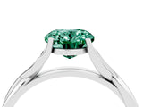 White gold Oval Cut Green Sapphire Solitaire Twist Band Prong Setting Ring_60