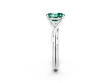 White gold Oval Cut Green Sapphire Solitaire Twist Band Prong Setting Ring_62