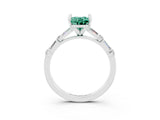 White gold Oval Cut Green Sapphire Solitaire with Side Baguettes and Channel Set Band_3