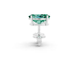 White gold Oval Cut Green Sapphire Stud Earrings_42
