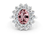 White gold Oval Cut Halo Cluster Diamond Ring with Pave Band and Four-Prong Setting_18