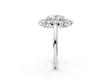 White gold Oval Cut Halo Cluster Diamond Ring with Pave Band and Four-Prong Setting_21