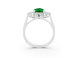 White gold Oval Cut Halo Cluster Diamond Ring with Pave Band and Four-Prong Setting_27