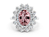 White gold Oval Cut Halo Cluster Diamond Ring with Pave Band and Four-Prong Setting_42