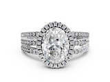 White gold Oval Cut Halo Diamond Engagement Ring with Split Shank and Four-Prong Setting_26