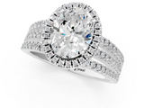 White gold Oval Cut Halo Diamond Engagement Ring with Split Shank and Four-Prong Setting_27