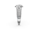 White gold Oval Cut Halo Diamond Engagement Ring with Split Shank and Four-Prong Setting_28