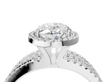 White gold Oval Cut Halo Diamond Engagement Ring with Split Shank and Four-Prong Setting_30