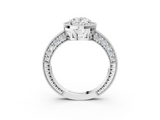 White gold Oval Cut Halo Diamond Pave Band Ring with Four-Prong Setting_83