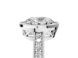 White gold Oval Cut Halo Diamond Pave Band Ring with Four-Prong Setting_86