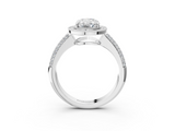 White gold Oval Cut Halo Diamond Pave Band with Four-Prong Setting_63