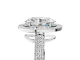 White gold Oval Cut Halo Diamond Pave Band with Four-Prong Setting_64