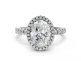 White gold Oval Cut Halo Diamond Pave Band with Prong Setting_12