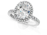 White gold Oval Cut Halo Diamond Pave Band with Prong Setting_13