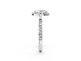 White gold Oval Cut Halo Diamond Pave Band with Prong Setting_14