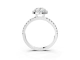 White gold Oval Cut Halo Diamond Pave Band with Prong Setting_15