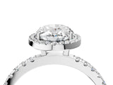 White gold Oval Cut Halo Diamond Pave Band with Prong Setting_16