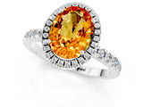White gold Oval Cut Halo Diamond Pave Band with Prong Setting_1