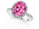 White gold Oval Cut Halo Diamond Pave Band with Prong Setting_1