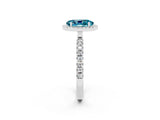 White gold Oval Cut Halo Diamond Pave Band with Prong Setting_2