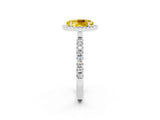 White gold Oval Cut Halo Diamond Pave Band with Prong Setting_2