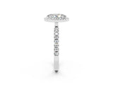 White gold Oval Cut Halo Diamond Pave Band with Prong Setting_2
