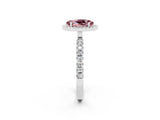White gold Oval Cut Halo Diamond Pave Band with Prong Setting_2