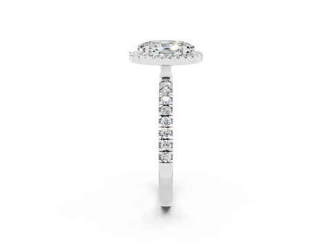 White gold Oval Cut Halo Diamond Pave Band with Prong Setting_2