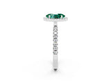 White gold Oval Cut Halo Diamond Pave Band with Prong Setting_2