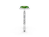 White gold Oval Cut Halo Diamond Pave Band with Prong Setting_2