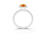 White gold Oval Cut Halo Diamond Pave Band with Prong Setting_3